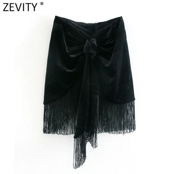 zevity women fashion black knotted hem tassel casual slim velvet skirt faldas mujer ladies back zipper chic mini vestidos qun705
zevity women fashion black knotted hem tassel casual slim velvet skirt faldas mujer ladies back zipper chic mini vestidos qun705