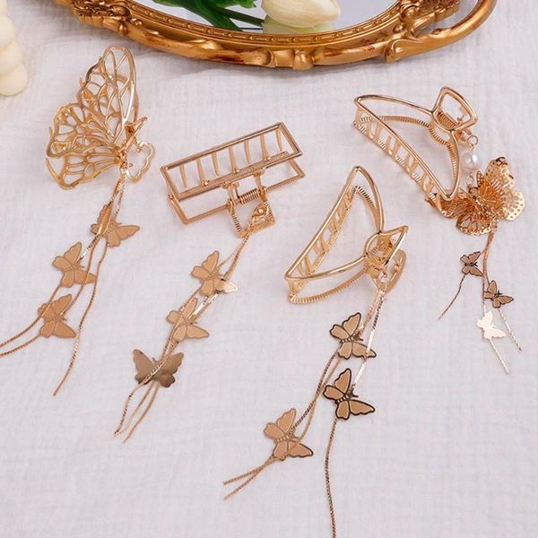 hair clips & barrettes women elegant butterfly tassel hollow geometric metal claw vintage headband hairpin crab accessories, Golden;silver
hair clips & barrettes women elegant butterfly tassel hollow geometric metal claw vintage headband hairpin crab accessories, Golden;silver