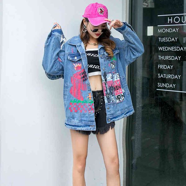 jackets korean version of loose wild hand-painted letter graffiti bf european trend brand casual ins denim jacket female, Black;brown
jackets korean version of loose wild hand-painted letter graffiti bf european trend brand casual ins denim jacket female, Black;brown