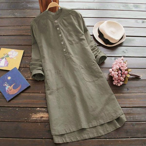 women dresses plus size ladies retro long sleeve casual loose button blouse shirt dress women's autumn, Black;gray
women dresses plus size ladies retro long sleeve casual loose button blouse shirt dress women's autumn, Black;gray