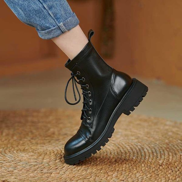 boots mordoan genuine leather 2021 autumn women's ankle for women round toe platform shoes, Black
boots mordoan genuine leather 2021 autumn women's ankle for women round toe platform shoes, Black