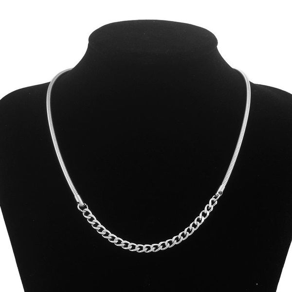 pendant necklaces punk stainless steel snake chain spring clasp necklace 2021 simple fashion clavicle hip hop jewelry wholesale, Silver
pendant necklaces punk stainless steel snake chain spring clasp necklace 2021 simple fashion clavicle hip hop jewelry wholesale, Silver