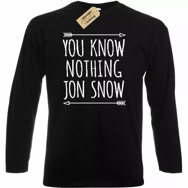 man you know nothing t-shirt funny tv show thrones jon snow manga gift, White;black
man you know nothing t-shirt funny tv show thrones jon snow manga gift, White;black