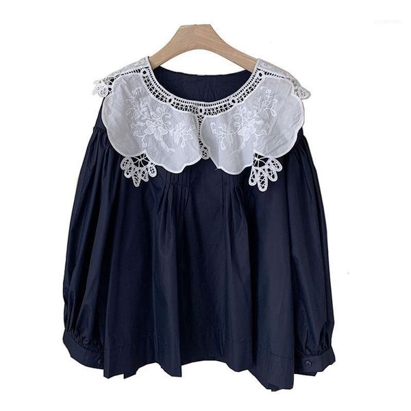 women's blouses & shirts perhaps u women long sleeve shirt blouse puff navy white solid lace collar mori girl sweet japan style b06921
women's blouses & shirts perhaps u women long sleeve shirt blouse puff navy white solid lace collar mori girl sweet japan style b06921