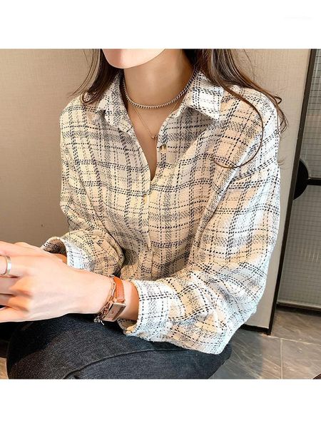 women's polos sweet plaid shirt women 2021 spring hong kong style design sense niche loose stacking bottoming tide, White
women's polos sweet plaid shirt women 2021 spring hong kong style design sense niche loose stacking bottoming tide, White