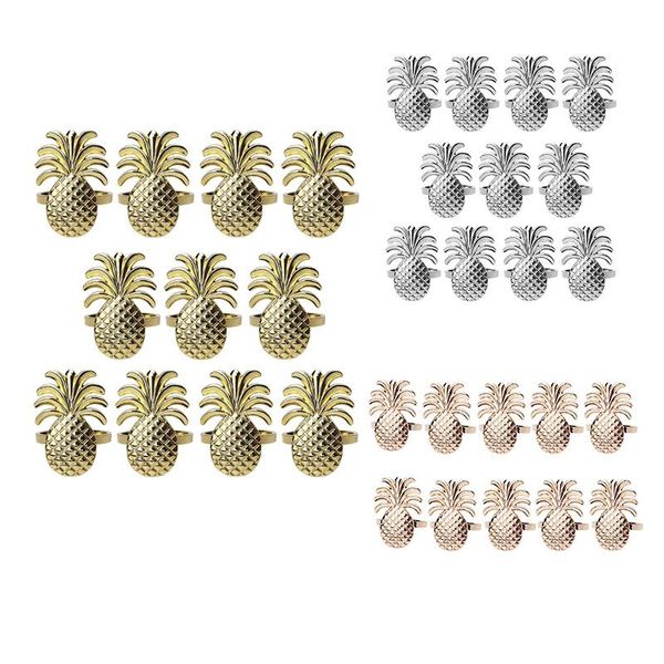 napkin rings 10pcs/lot pineapple ring metal plating stand wedding holiday party table decoration