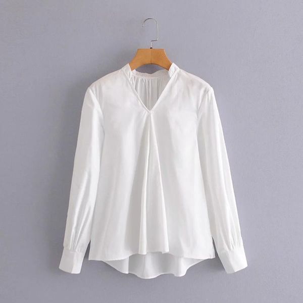 women's blouses & shirts 2021 women white blouse shirt long sleeves v-neck elegant plain casual woman
women's blouses & shirts 2021 women white blouse shirt long sleeves v-neck elegant plain casual woman
