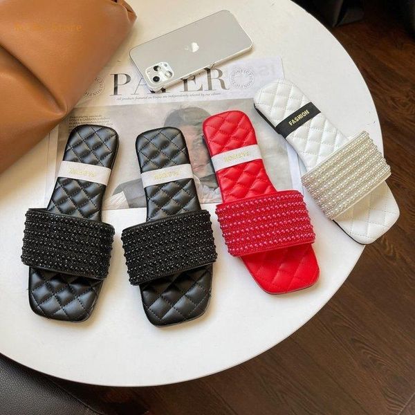 women's sandals summer outdoor all-matching internet celebrity social slippers flat bottom pearl slipper women, Black
women's sandals summer outdoor all-matching internet celebrity social slippers flat bottom pearl slipper women, Black