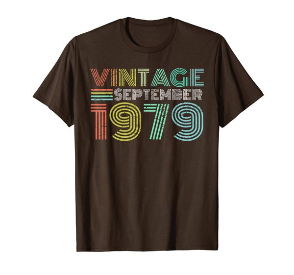 40th birthday gift vintage september 1979 forty years old t-shirt, White;black 
40th birthday gift vintage september 1979 forty years old t-shirt, White;black