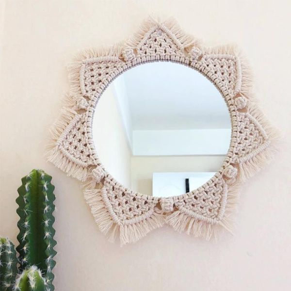 nordic style hanging wall mirror decor handmade decorative rope round tapestry makeup mirrors living room bathroom decoration
nordic style hanging wall mirror decor handmade decorative rope round tapestry makeup mirrors living room bathroom decoration