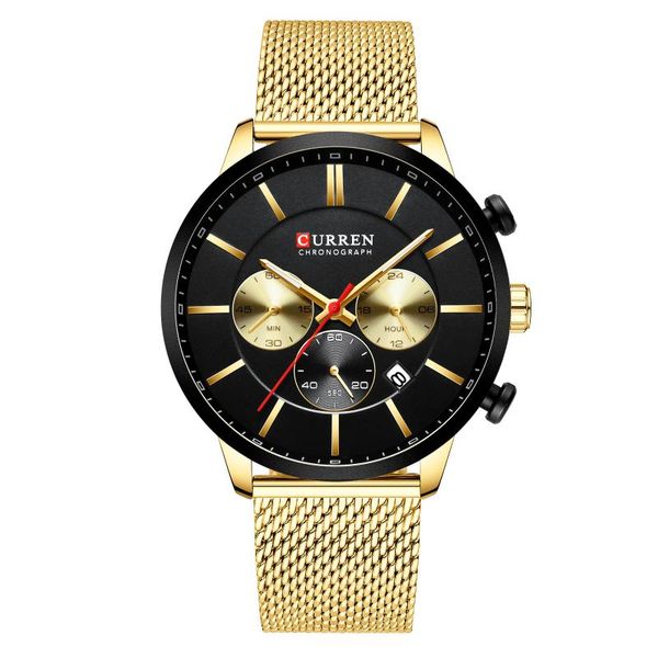 wristwatches curren/ karin's 8340 mesh watch waterproof shi ying multifunctional six-pin calendar business men's watch., Slivery;brown
wristwatches curren/ karin's 8340 mesh watch waterproof shi ying multifunctional six-pin calendar business men's watch., Slivery;brown