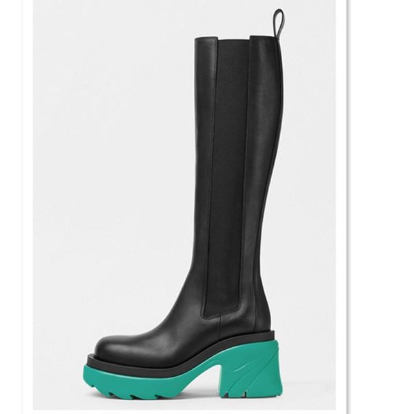 boots 2021 women's autumn and winter fashion wild long leather white stitching comfortable thick heel round boots., Black
boots 2021 women's autumn and winter fashion wild long leather white stitching comfortable thick heel round boots., Black
