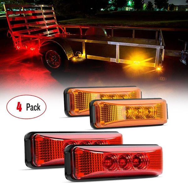 emergency lights 4x 3.9" red amber 3-led side marker clearance light truck trailer 12-24v car markers screws
emergency lights 4x 3.9" red amber 3-led side marker clearance light truck trailer 12-24v car markers screws