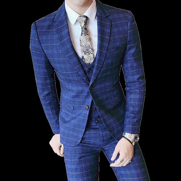 men's three piece jacket trousers waistcoat business set / male single breasted blazers plaid suit coat vest pants suits &, White;black
men's three piece jacket trousers waistcoat business set / male single breasted blazers plaid suit coat vest pants suits &, White;black