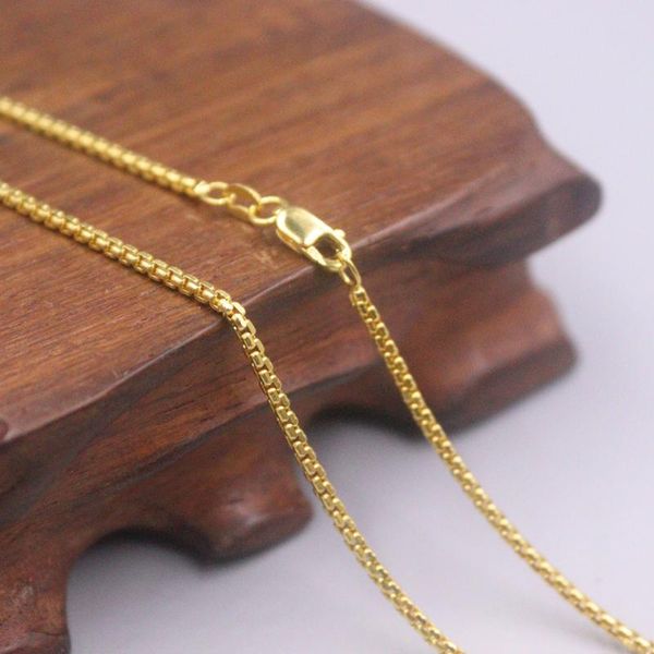 chains real pure 18k yellow gold chain 1.8mm hollow square box link necklace for women lucky gift 4.1-4.3g/ 45cm, Silver
chains real pure 18k yellow gold chain 1.8mm hollow square box link necklace for women lucky gift 4.1-4.3g/ 45cm, Silver
