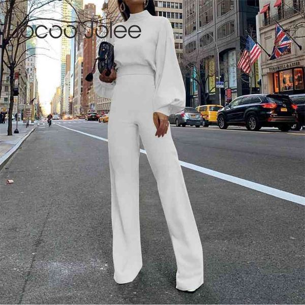 women fashion lantern sleeve turtleneck jumpsuit office lady elegant style high waist solid wide leg jumpsuits 210416, Black;white
women fashion lantern sleeve turtleneck jumpsuit office lady elegant style high waist solid wide leg jumpsuits 210416, Black;white