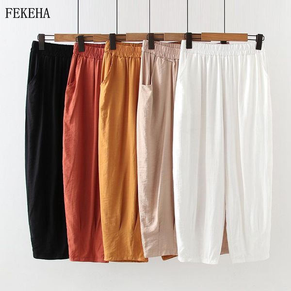 women's pants & capris casual style cotton linen women 2021 summer elastic waist solid basic retro loose harem trousers, Black;white
women's pants & capris casual style cotton linen women 2021 summer elastic waist solid basic retro loose harem trousers, Black;white