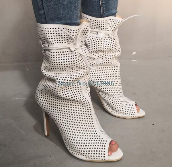 peep toe breathable mesh thin high heel sandals boots lace up pleated stiletto white leather casual ladies shoes, Black
peep toe breathable mesh thin high heel sandals boots lace up pleated stiletto white leather casual ladies shoes, Black