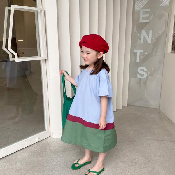girl's dresses 2021 children cute loose summer girls patchwork short sleeve cotton princess dress kids long style, Red;yellow
girl's dresses 2021 children cute loose summer girls patchwork short sleeve cotton princess dress kids long style, Red;yellow