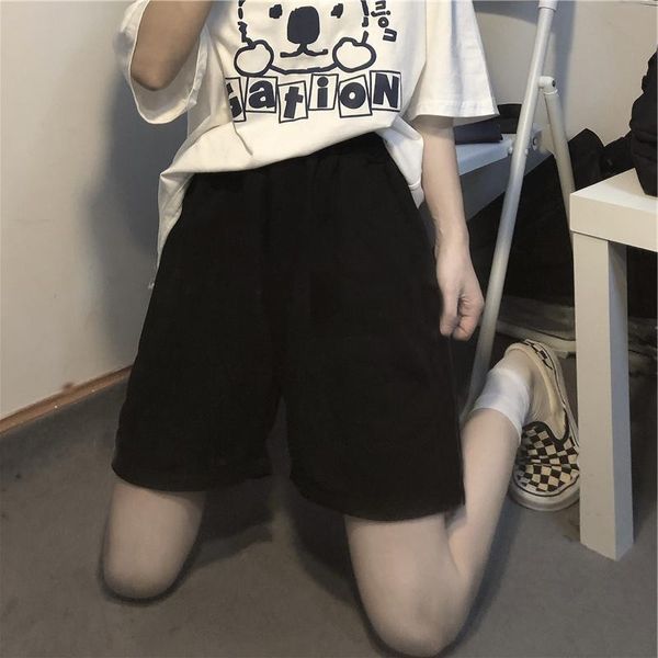 women's shorts 2021 summer loose leisure thin women students sports straight casual wide-leg solid color korean style, White;black
women's shorts 2021 summer loose leisure thin women students sports straight casual wide-leg solid color korean style, White;black
