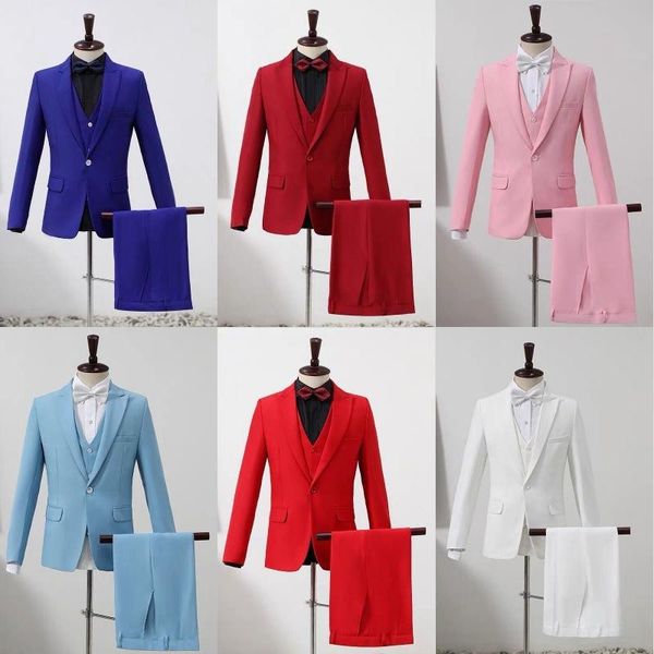 men's suits & blazers wedding host dress suit three piece performance stage, White;black
men's suits & blazers wedding host dress suit three piece performance stage, White;black