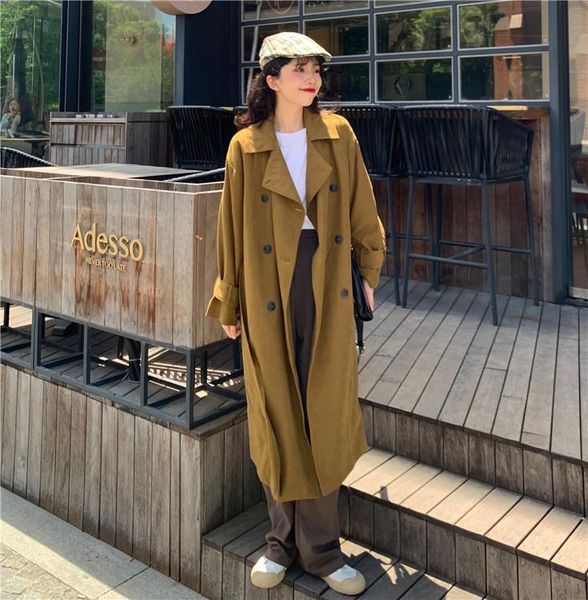 women's trench coats spot real price temperament lapel knee-length coat korean women fashion, Tan;black
women's trench coats spot real price temperament lapel knee-length coat korean women fashion, Tan;black