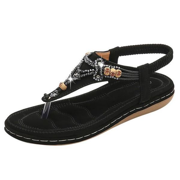 sandals women ladies fashion crystal bead flat slipper casual outsid shoes med, Black
sandals women ladies fashion crystal bead flat slipper casual outsid shoes med, Black
