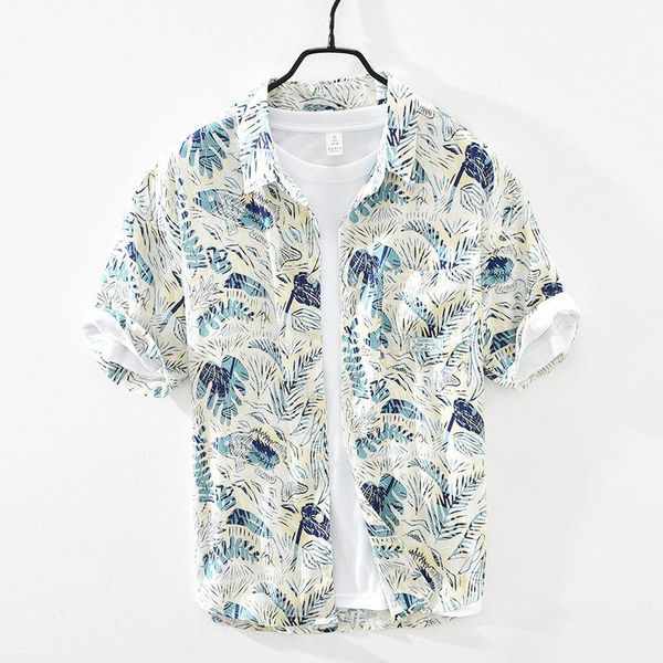fresh linen shirt men summer holiday party handsome casual chic streetwear full fish leaves printing square collar blouse men's shirts, White;black
fresh linen shirt men summer holiday party handsome casual chic streetwear full fish leaves printing square collar blouse men's shirts, White;black