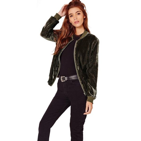 women's jackets fashion velvet jacket coats women long sleeve female zippers outwear streetwear brief casual bomber fall winter coat, Black;brown
women's jackets fashion velvet jacket coats women long sleeve female zippers outwear streetwear brief casual bomber fall winter coat, Black;brown