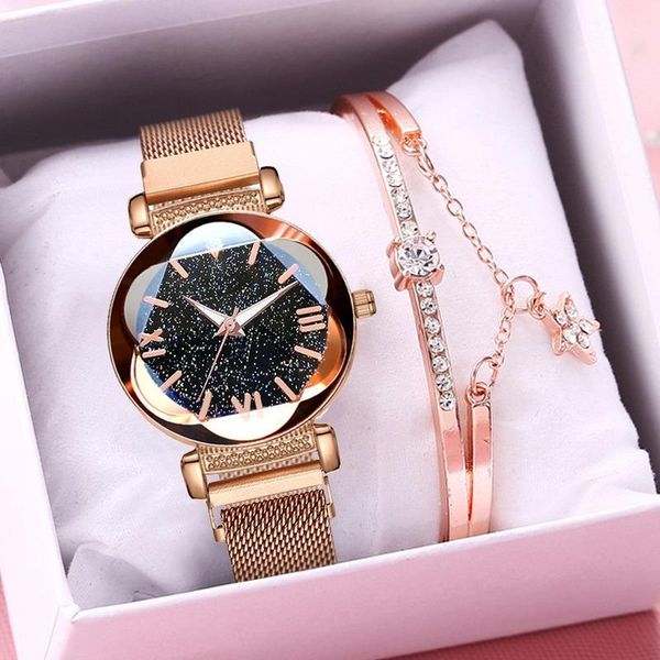 women watches bracelet set starry sky roma ladies magnet buckle watch casual quartz wristwatches for christmas clock gift, Slivery;brown
women watches bracelet set starry sky roma ladies magnet buckle watch casual quartz wristwatches for christmas clock gift, Slivery;brown
