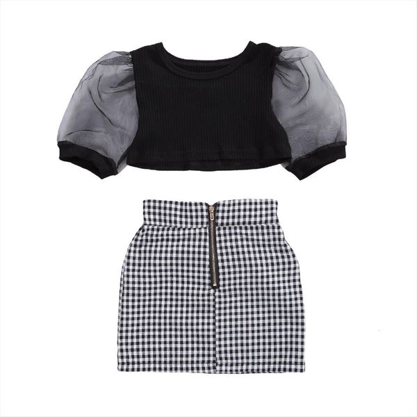 1 6y summer lovely kids baby girls clothes sets lace puff sleeve t shirts plaid skirts 2pcs, White
1 6y summer lovely kids baby girls clothes sets lace puff sleeve t shirts plaid skirts 2pcs, White