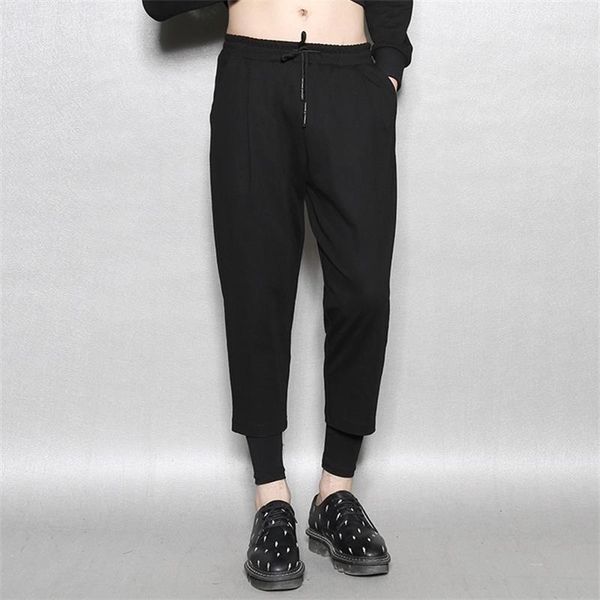 men's pants classic dark baggy fake two taper harlan nine point plus size sweatpants, Black
men's pants classic dark baggy fake two taper harlan nine point plus size sweatpants, Black