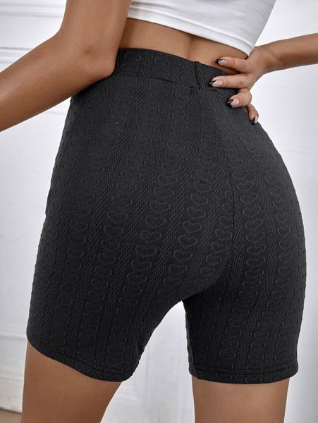 solid skinny biker shorts t2mx#, Black 
solid skinny biker shorts t2mx#, Black