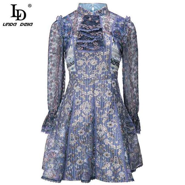 fashion designer summer dress women ruffle stand collar gold gorgeous embroidery vintage mini vestidos 210522, Black;gray
fashion designer summer dress women ruffle stand collar gold gorgeous embroidery vintage mini vestidos 210522, Black;gray