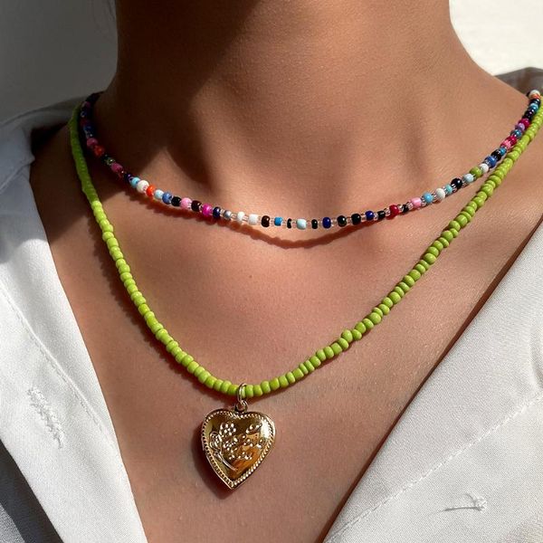 chokers boho open heart pendant colorful acrylic beaded necklace for women sweet candy seed beads choker wholesale jewelry gift, Golden;silver
chokers boho open heart pendant colorful acrylic beaded necklace for women sweet candy seed beads choker wholesale jewelry gift, Golden;silver