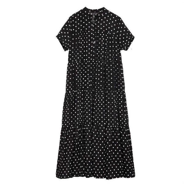 luxury evening dress spring 2021 stand collar loose wave point large swing long skirt short sleeve dr, Black;gray
luxury evening dress spring 2021 stand collar loose wave point large swing long skirt short sleeve dr, Black;gray
