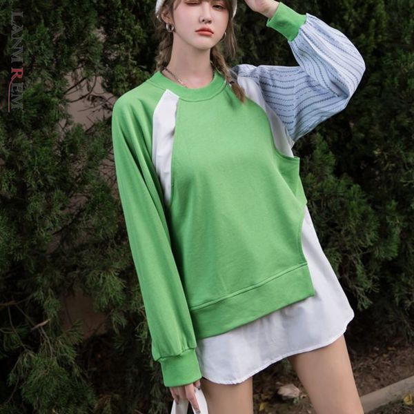 spring autumn sweatshirt irregular green pullovers casual female korean women patchwork sweatshirts 2a3253 210507, Black
spring autumn sweatshirt irregular green pullovers casual female korean women patchwork sweatshirts 2a3253 210507, Black
