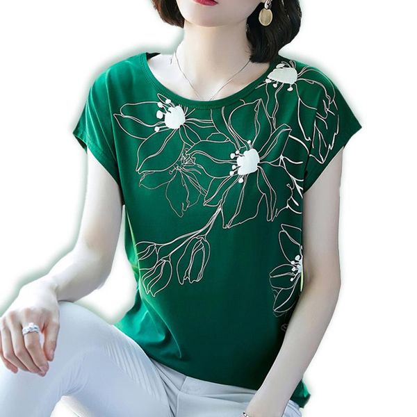 women's blouses & shirts cotton summer print batwing sleeve for womens plus size women clothing korean 2021 spring blusas, White
women's blouses & shirts cotton summer print batwing sleeve for womens plus size women clothing korean 2021 spring blusas, White