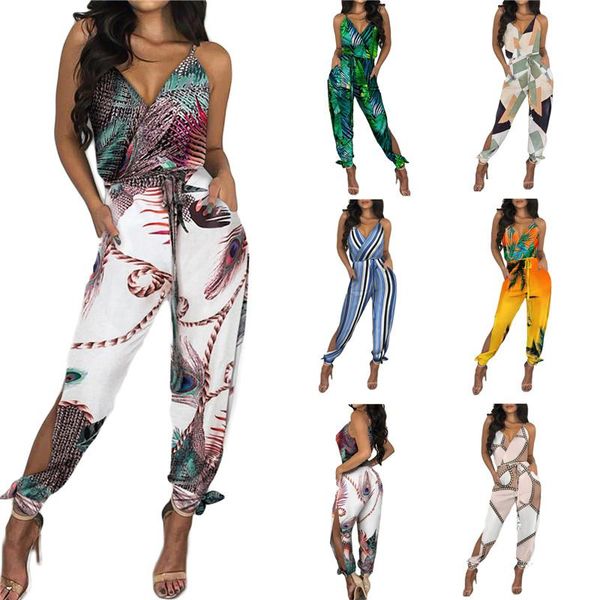 women's pants & capris women jumpsuit with slit design 2021 fashion strped/floral print pattern deep v-neck sleeveless hollow waistband, Black;white
women's pants & capris women jumpsuit with slit design 2021 fashion strped/floral print pattern deep v-neck sleeveless hollow waistband, Black;white