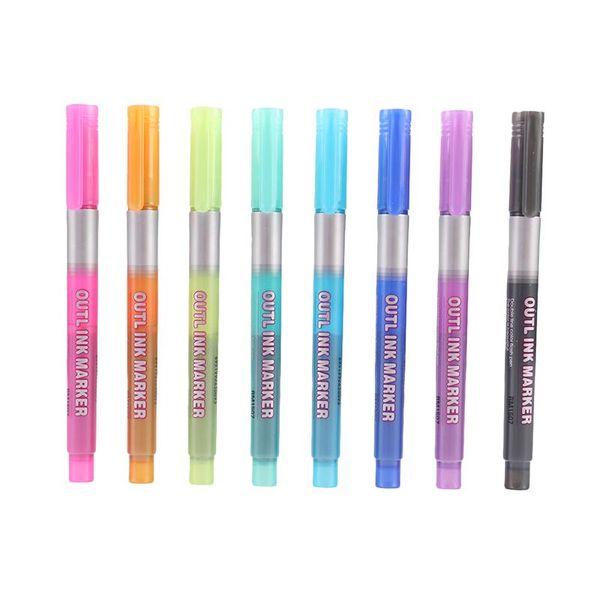 children learn 8-color metal double line art marker pen stationery painting office accessories gel pens
children learn 8-color metal double line art marker pen stationery painting office accessories gel pens