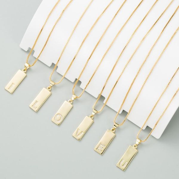 women girls initial letter necklace gold 26 letters charm zircon pendants choker copper cz jewelry personality clavicle chain chokers, Golden;silver
women girls initial letter necklace gold 26 letters charm zircon pendants choker copper cz jewelry personality clavicle chain chokers, Golden;silver