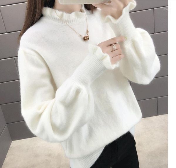 spring and autumn winter with style fashion long sleeve high collar set head women's sweater coat sweaters, White;black
spring and autumn winter with style fashion long sleeve high collar set head women's sweater coat sweaters, White;black