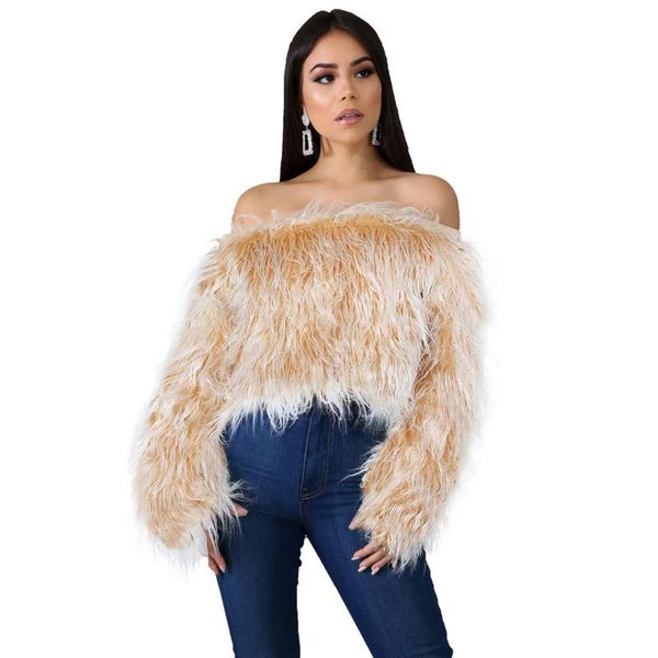 women's fur & faux women coat autumn long sleeve pullover slim fashion club lady, Black
women's fur & faux women coat autumn long sleeve pullover slim fashion club lady, Black