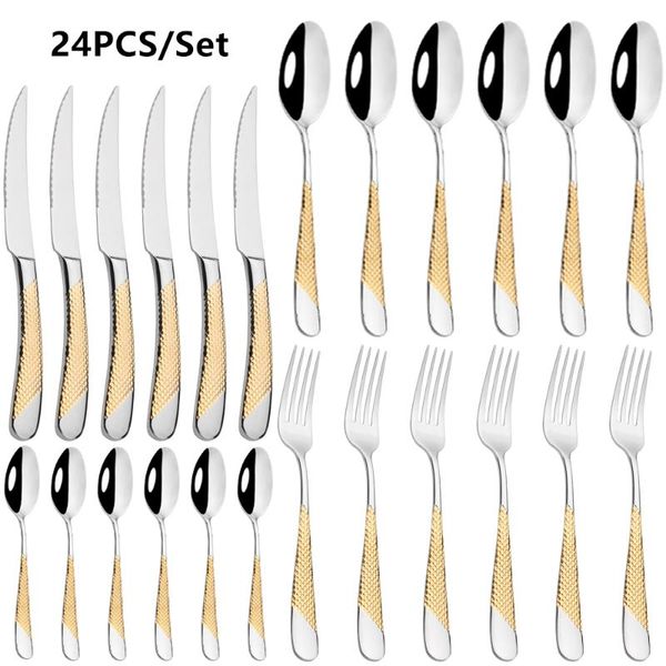 flatware sets luxury gold cutlery set 304 stainless steel silverware dinnerware mirror fork steak knife spoon tableware
flatware sets luxury gold cutlery set 304 stainless steel silverware dinnerware mirror fork steak knife spoon tableware