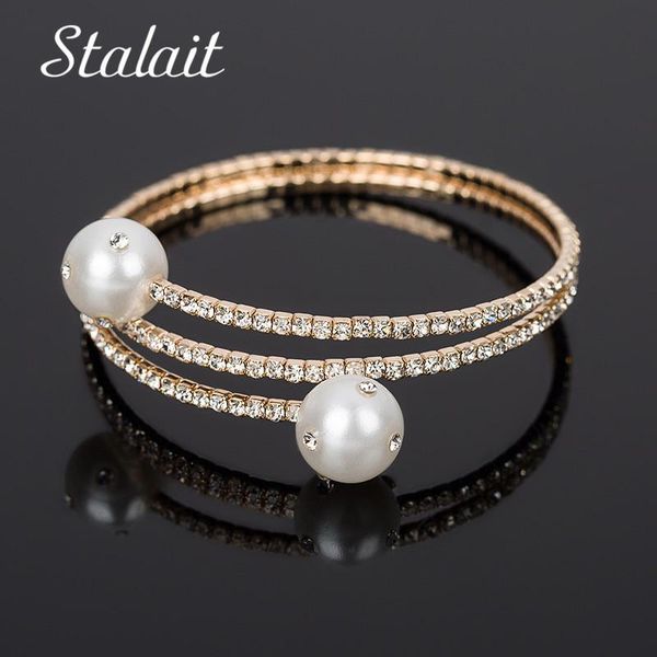 link, chain statement large double pearl spiral bracelets for female charm full zircon gold color bracelet&bangle party wedding gift, Black
link, chain statement large double pearl spiral bracelets for female charm full zircon gold color bracelet&bangle party wedding gift, Black