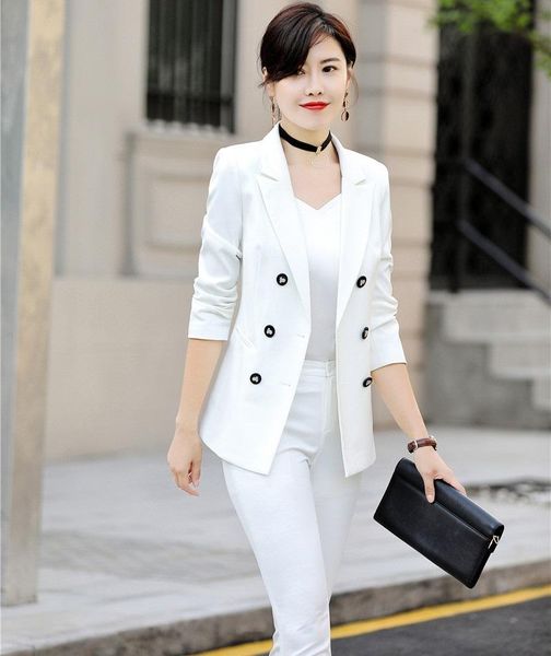women's suits & blazers fashion styles elegant white 2021 autumn winter business with jackets and pants women female pantsuits, White;black
women's suits & blazers fashion styles elegant white 2021 autumn winter business with jackets and pants women female pantsuits, White;black