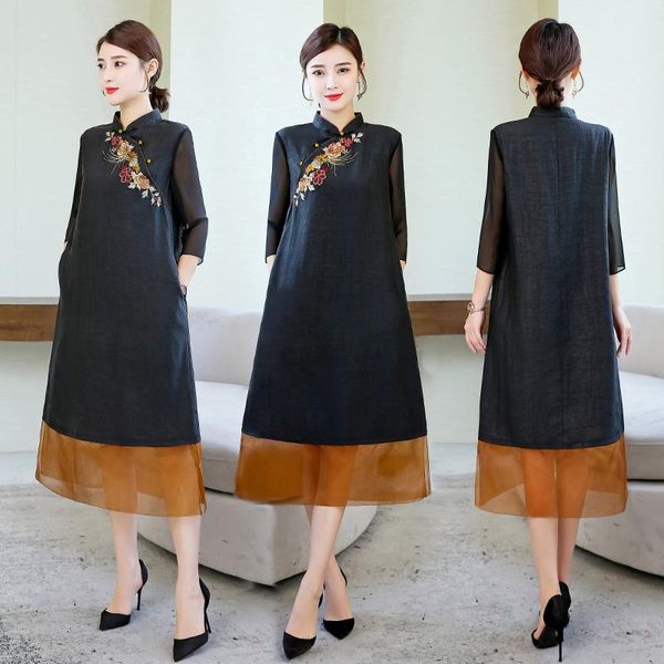 summer silk dress 2021 women clothes cheongsam vintage long plus size loose dresses print vestidos de festa r29 casual, Black;gray
summer silk dress 2021 women clothes cheongsam vintage long plus size loose dresses print vestidos de festa r29 casual, Black;gray