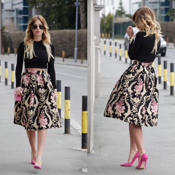 skirts summer women retro floral high waist skirt pleated ball gown party club midi skater, Black
skirts summer women retro floral high waist skirt pleated ball gown party club midi skater, Black