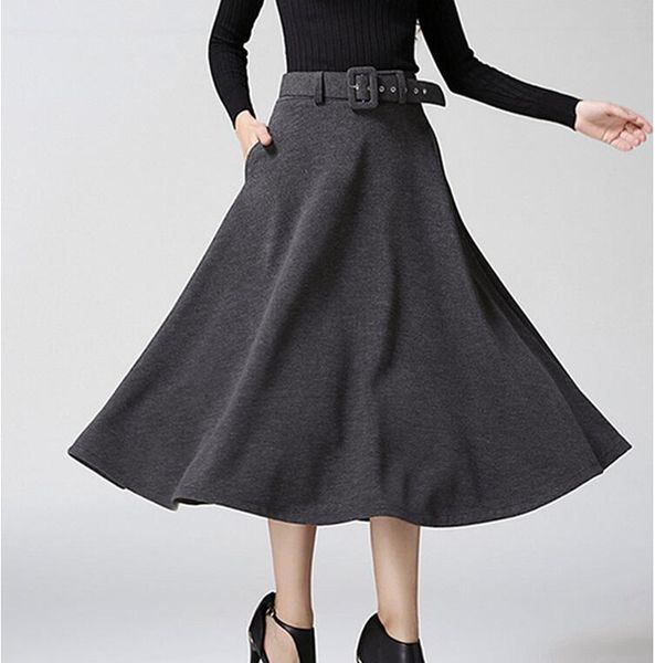 skirts autumn and winter belt temperament wool half-length pleated skirt a-line office beauty womens, Black
skirts autumn and winter belt temperament wool half-length pleated skirt a-line office beauty womens, Black