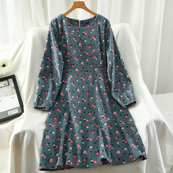 vinatge women dress casual loose floral print corduroy long sleeve harajuk sweetwear dresses female, Black;gray
vinatge women dress casual loose floral print corduroy long sleeve harajuk sweetwear dresses female, Black;gray